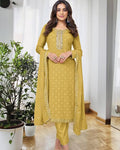 Mustard Heavy Georgette Suit