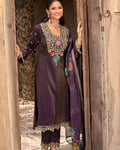 Plum Shimmer Silk Suit