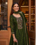 Green Anarkali Embroidered Dress