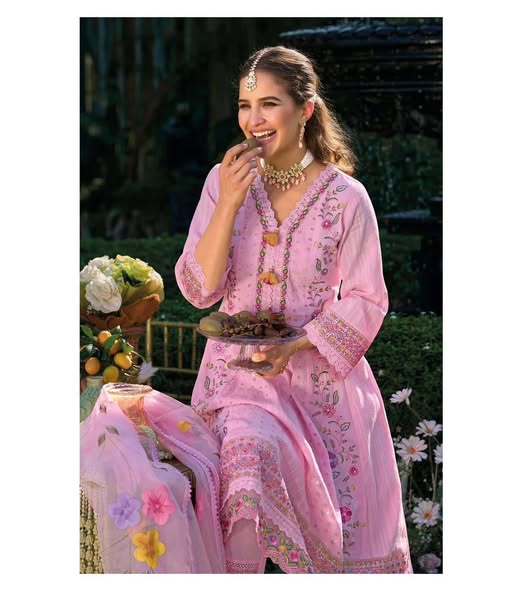 Pink Cotton Anarkali