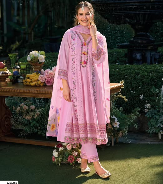 Pink Cotton Anarkali