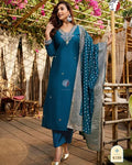 Royal Blue Roman Silk Set